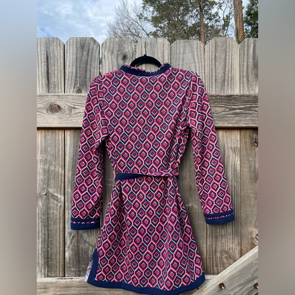 Esley Chic Pink and Navy Patterned Tunic Dress - Picture 6 of 8